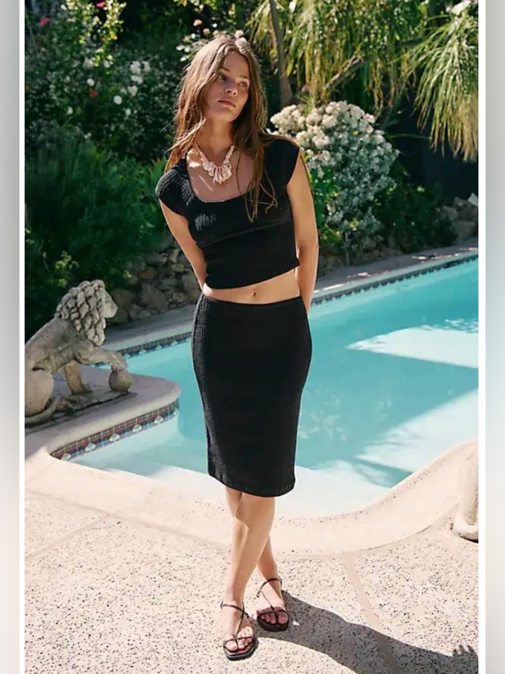 Free People Selene Bodycon Skirt Set in golden lime